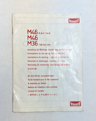 Marker Ski M46 Racing M36 Twin Cam Binding Instruction Booklet - Book Only