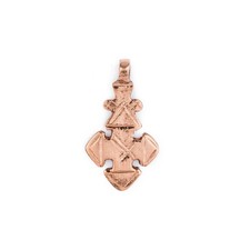Copper Coptic Cross Pendant 41x22mm Ethiopia African Large Hole Handmade