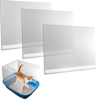 3Pcs Cat Litter Box Pee Shields, Easy Clean Anti-Splashing Flexible High Side L