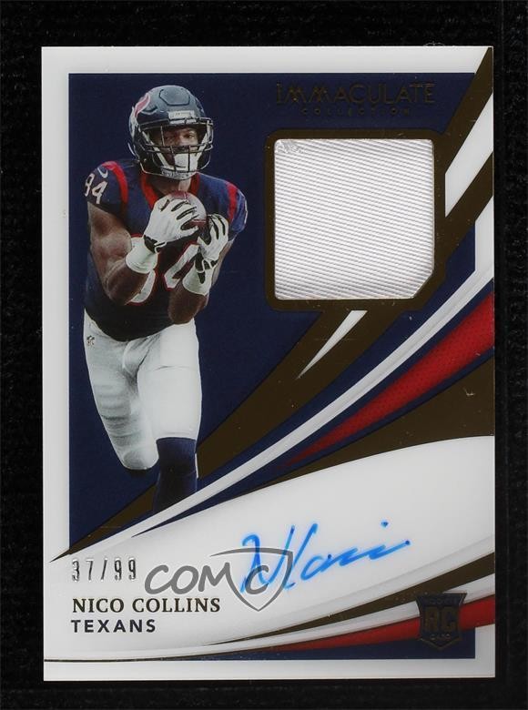 2021 Panini Immaculate Rookie 37/99 Nico Collins #130 Patch Auto 00ws