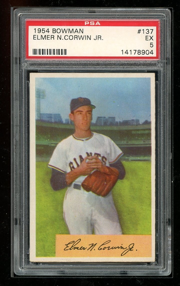 1954 Bowman #137 Al Corwin PSA 5