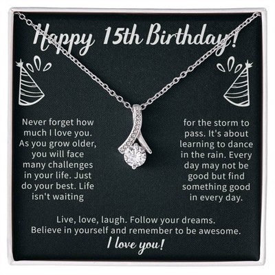 Happy 15th Birthday Alluring Beauty Halskette, 15. Geburtstag Geschenke Halskette,