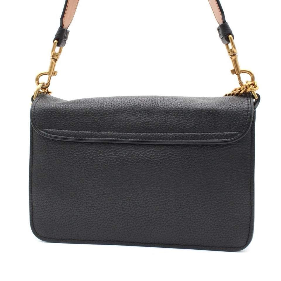 Sac bandoulière Tory Burch Chelsea en cuir noir chaîne bandoulière logo... - Photo 2/4
