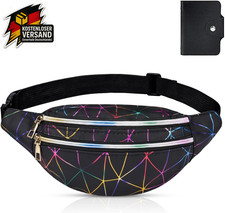 Leuchtende Gürteltasche Sport Wasserabweisend Metallic Hüfttasche Reißverschluss