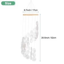 Shell Wind Chime for Outside, Seashell Sea Glass Shell Wind Chime White New 