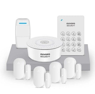 OUVOPO Home Alarm System 7 Piece, WiFi Smart Alarm System for Home Security V2.0
