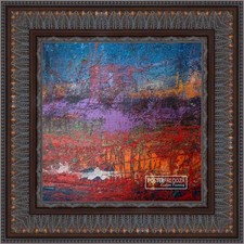 3.5" Wide Ornate Brown Picture Frame - UV Acrylic,Backing, Hanging Hardware