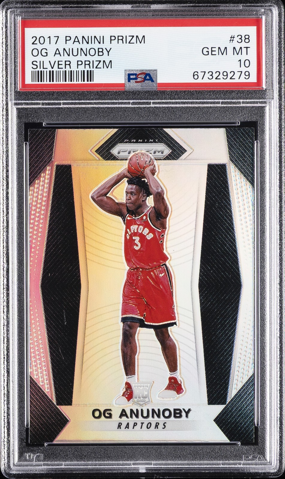2017 PANINI PRIZM SILVER PRIZM #38 OG ANUNOBY ROOKIE RC PSA 10