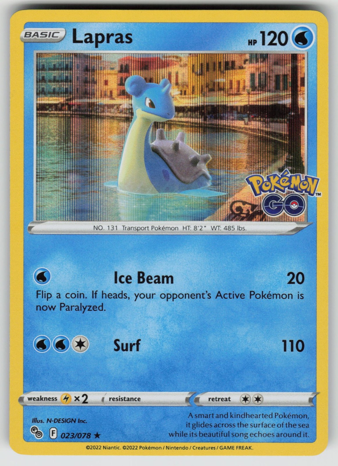 Lapras Holofoil Pokemon NM [PGO - 023/078]