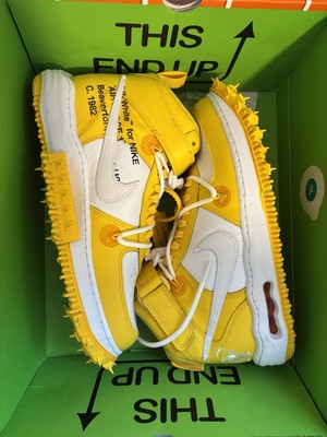 Original OFF WHITE x Nike Air Force 1 Mid Gr. 45 gelb in OVP Schuhe Sneaker
