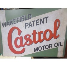 Rare Vintage Wakefield Patent CASTROL Motor Oil Sign Metal Oils Lubricants Fuels