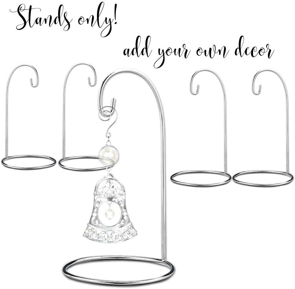 Ornament Display Stands - Silver Christmas Holders - Chrome Finished Metal Stand