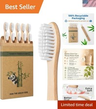 Bamboo Toothbrushes Eco-Friendly Soft Bristles 10 Pack Natural Wooden Toothbrush