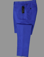 The Mens Store Royal Blue Cotton Linen Pants 36 New 178