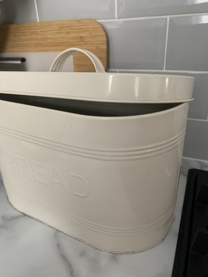 Vintage Stil Metall Brotkasten Creme Küche Aufbewahrungsbox mit Deckel