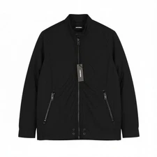 DIESEL J-Rum Men Jacket M Black Lightweight Band Neck Zip Jacket with Pockets *