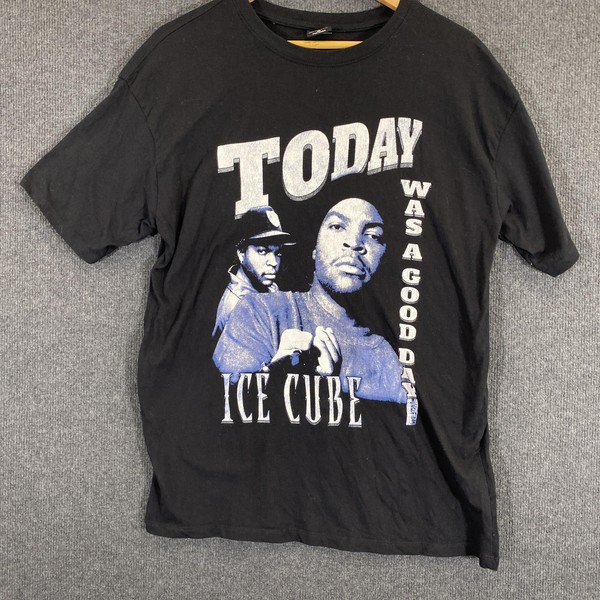 Ice Cube Shirt Womens 10 Black Today Was A Good Day Graphic T-Shirt Top Hip Hop