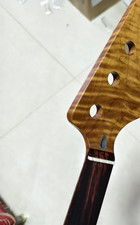 Roasted flame maple Fretless Jazz Bass Guitar Neck 20Fret Rosewood handle