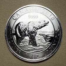 Canada 2018 1/2 Oz Silver  9999 Fine Silver - Polar Bear Commemorative Silver