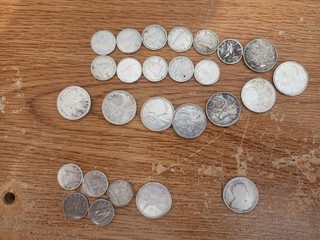 Old silver canadian coins circulated lot