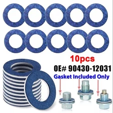 Set of 10 Oil Drain Sump Plug Washers Gasket 12mm Hole For Toyota OE#90430-12031