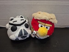 2pc Angry Birds Plush Doll Lot Star Wars Luke Stormtrooper Piggy