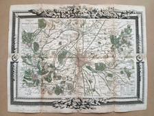 carte ancienne 1766. Environs de Paris. carte gravée,coloris d' époque XVIIIe