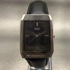 Seiko Watch Men 25mm Black Dial Silver Tone Rectangle 7431-5360 New Battery