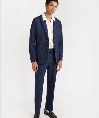 Percival Tailored Trousers W32 L32 Navy Nep Pants NWT