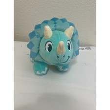 Disney Triceratops Plush Animal Kingdom 8in Retired Turquoise Gold Star EUC