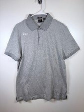 Hugo Boss Mens Slim Fit Collared Golf Casual Travel Preppy Polo Shirt Gray Sz XL