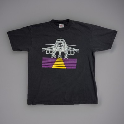 Vintage Blackbird B-1B Bomber Graphic T-Shirt Mens XL Black Made In USA