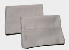 Set of 2 Grey Blue Polycotton Blend Pillowcases 20 X 30 Standard/queen