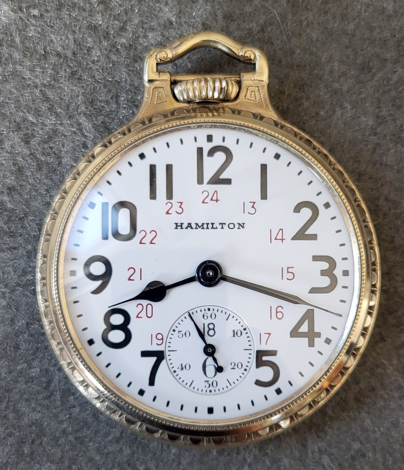 Great, almost mint!! 1951 Hamilton 992B 16s 21jw Railroad Pocket Watch