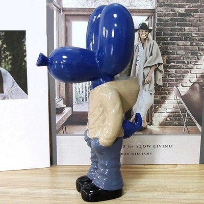 Mr Cool Balloon Dog Sculpture Art Resin for Living Room Desktop Decoration, Blue
