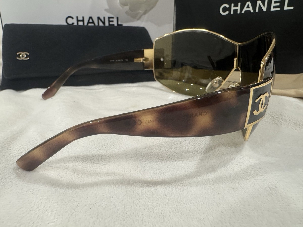 CHANEL Sunglasses AUTHENTIC Tortoise Oversized 4114 Shield  display picture 1