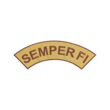 SEMPER FI Embroidered Rocker Patch - Coyote Tan Marine Corps Top Rocker