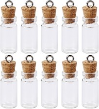 10 Mini Glass Bottles with Cork Lids, 3ml - Spell Jars  Tiny Wishing Clear
