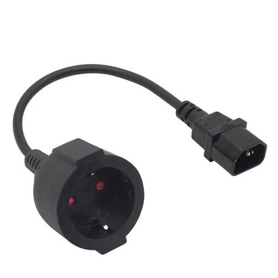 UPS PDU Extension Power Cable C14 Male To Schuko CEE7/4 European Female