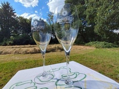 Pair of two Laurent Perrier Grand Siecle Crystal Champagne Flutes