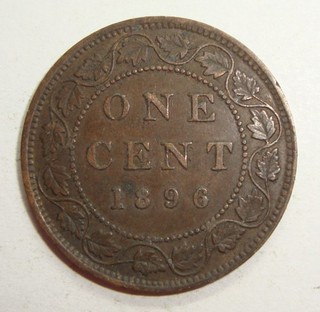 1896 CANADA ONE 1 CENT VICTORIA LARGE PENNY COIN