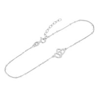 23Cm Fusskette Fantasie 925 Silber Damen Fantasiekette FußKettchen