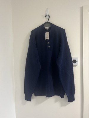 Herren Peter Millar dunkelblau Kaschmirmischung Langarm weich Strick Pullover Größe XL