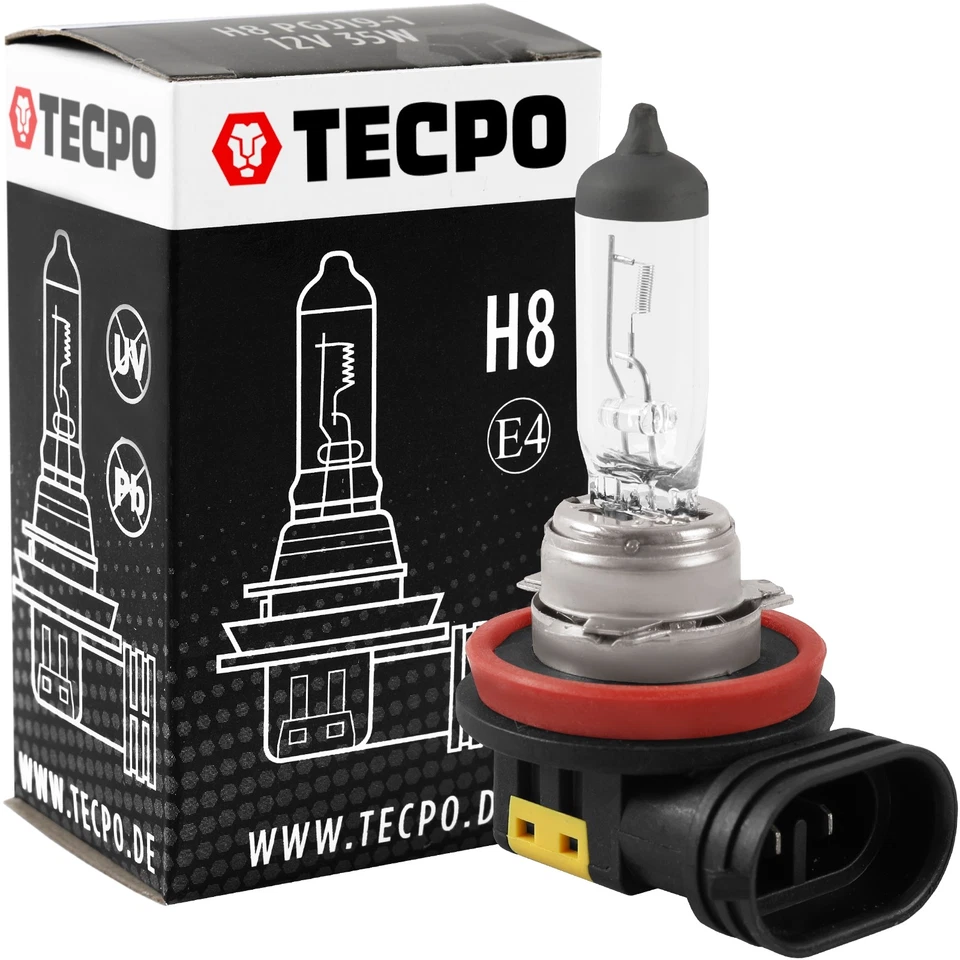 2x TECPO H8 HALOGEN GLÜHBIRNE 12V 35W AUTO-LAMPE PGJ19-1 NEBEL TAGFAHRLEUCHTE - Bild 2 von 4
