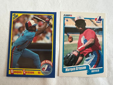 (2) 1990-MARQUIS GRISSOM ROOKIE CARDS-SCORE # 591-FLEER # 347 BASEBALL CARDS