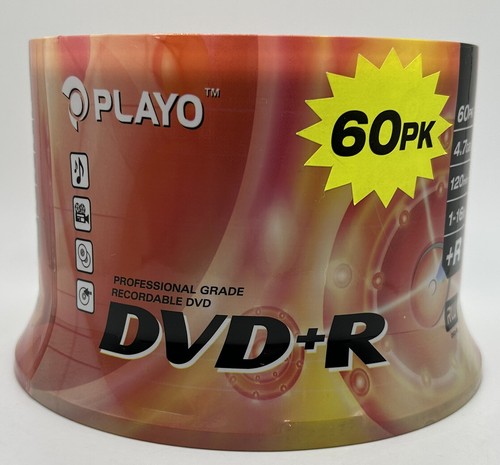 Playo DVD+R 60PK Grado Professionale DVD Registrabile - Nuovo Sigillato