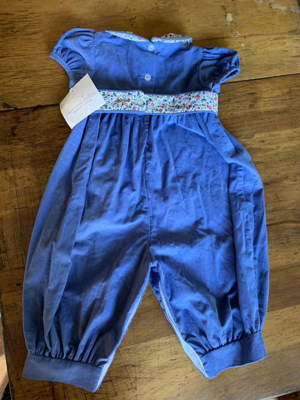 NWT james & lottie Blue Corduroy Romper Baby Girl 12MO! eBay
