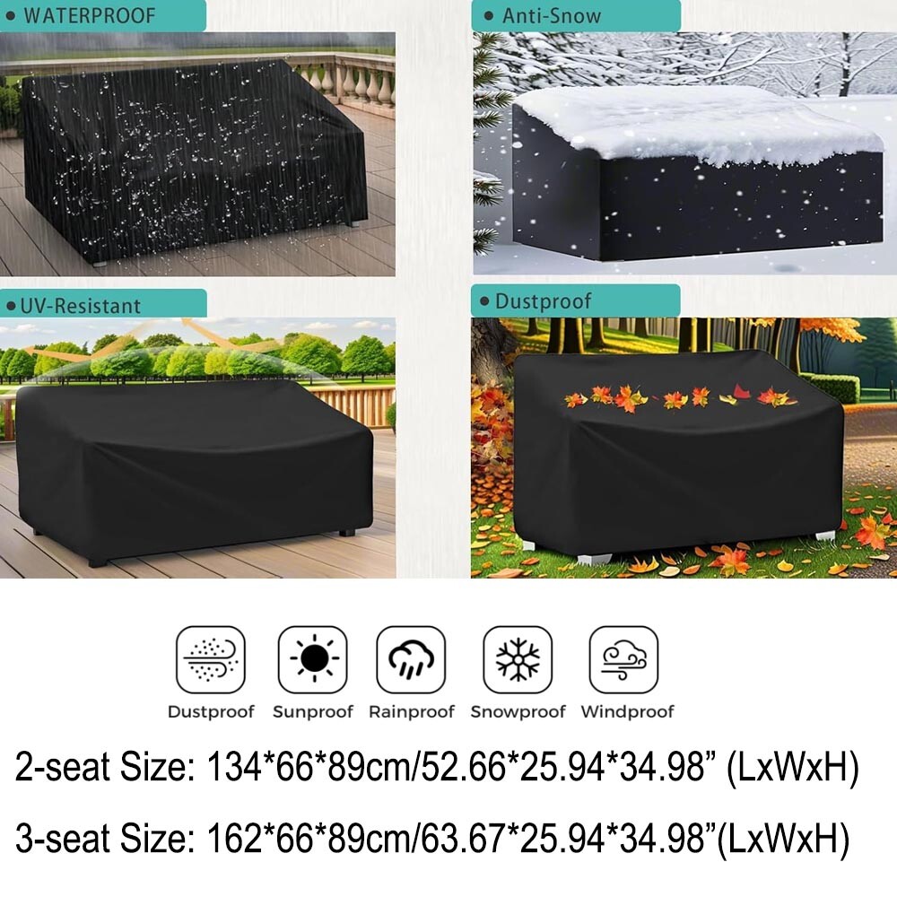 Waterproof Garden Patio Outdoor Furniture Sofa Couch Chair Table Covers Black