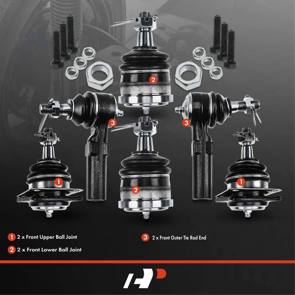 6x Tie Rod End Ball Joint Front for Chevrolet Camaro 1993-2001 Pontiac Firebird - Image 2 of 4