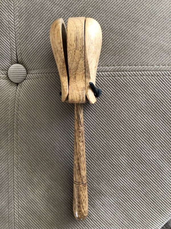 Handled Castanets Wooden Clapper Vintage Spoon Instrument Wood Percussion RARE
